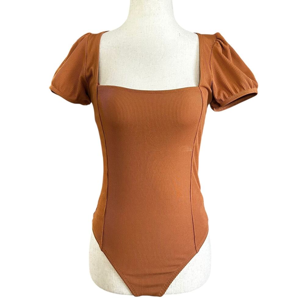 ReVamped Brown Bodysuit Tank Women Top Size Medium | 71-1